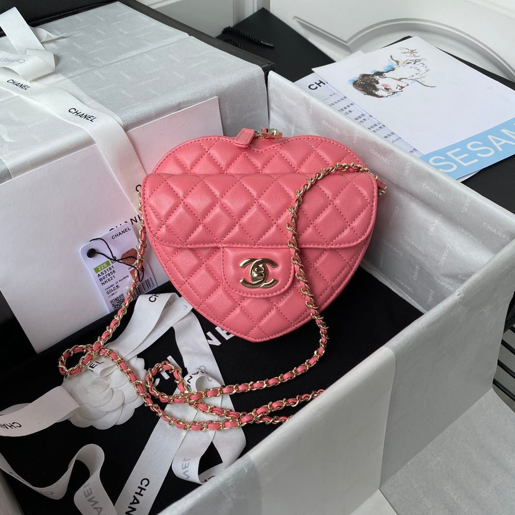 ＣＨＮＥＬHEART BAG CORAL PINK