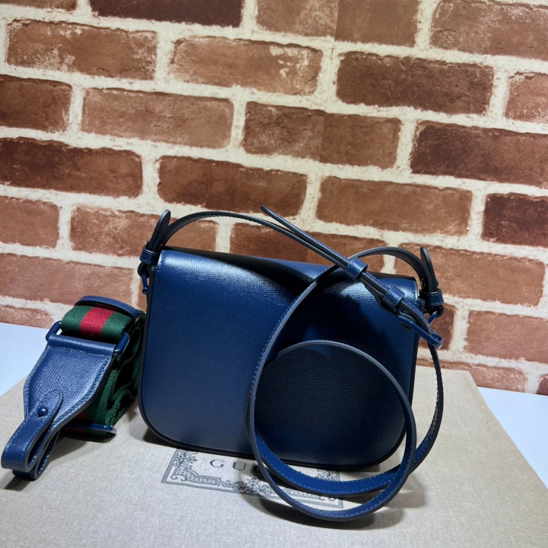 ＧＣＣＩHORSEBIT 1955 SHOULDER SMALL BAG NAVY BLUE