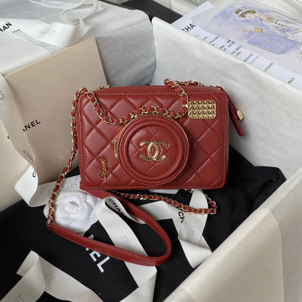 ＣＨＮＥＬCAMERA BAG BURGUNDY