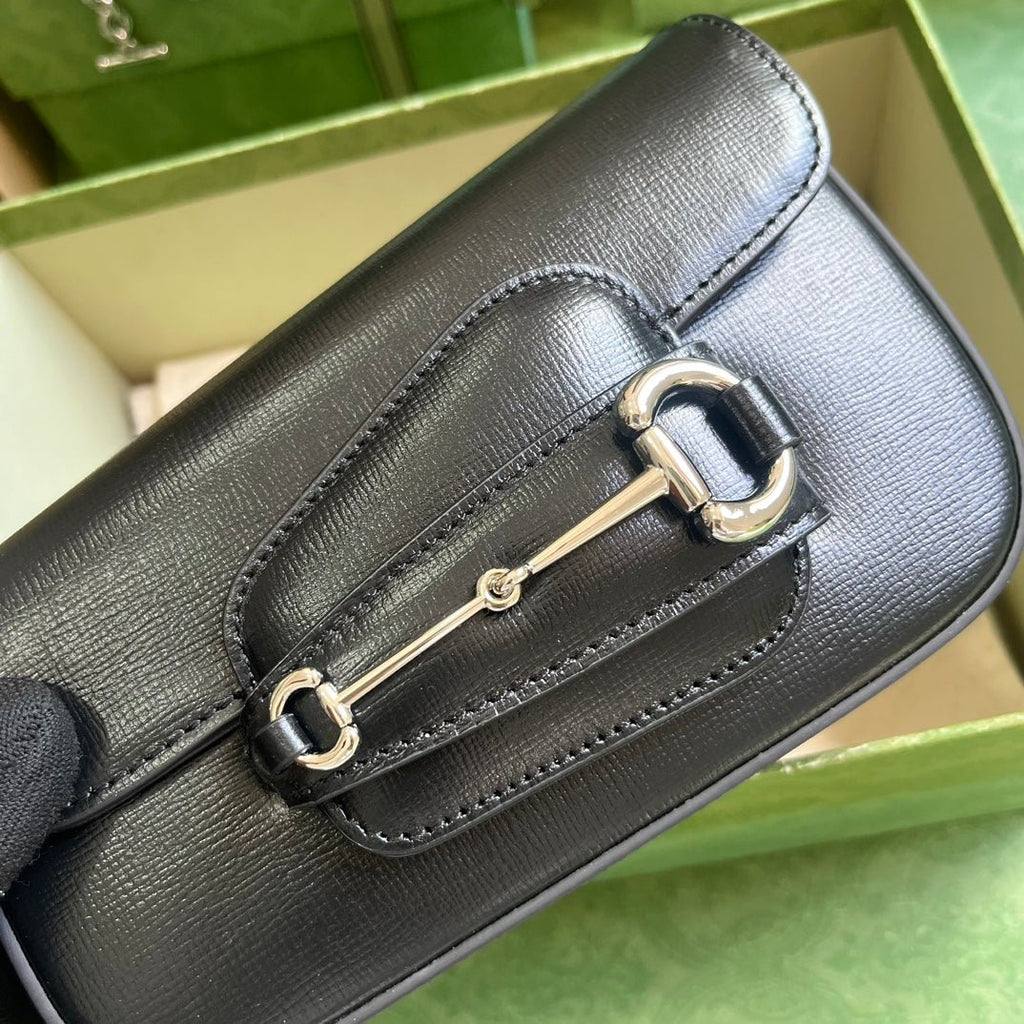 ＧＣＣＩHORSEBIT 1955 MINI LEATHER SHOULDER BAG BLACK