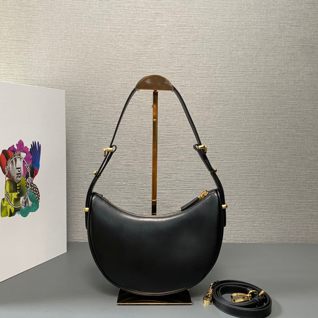 ＰＲＤＡ ARQUÉ SMALL LEATHER SHOULDER BAG BLACK