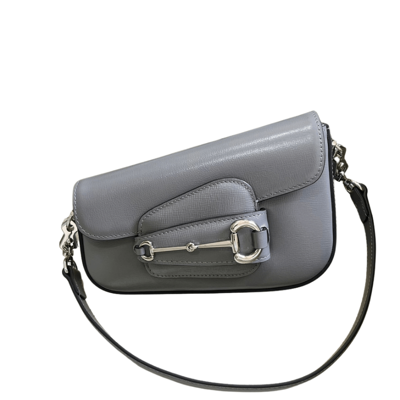ＧＣＣＩHORSEBIT 1955 MINI LEATHER SHOULDER BAG GREY