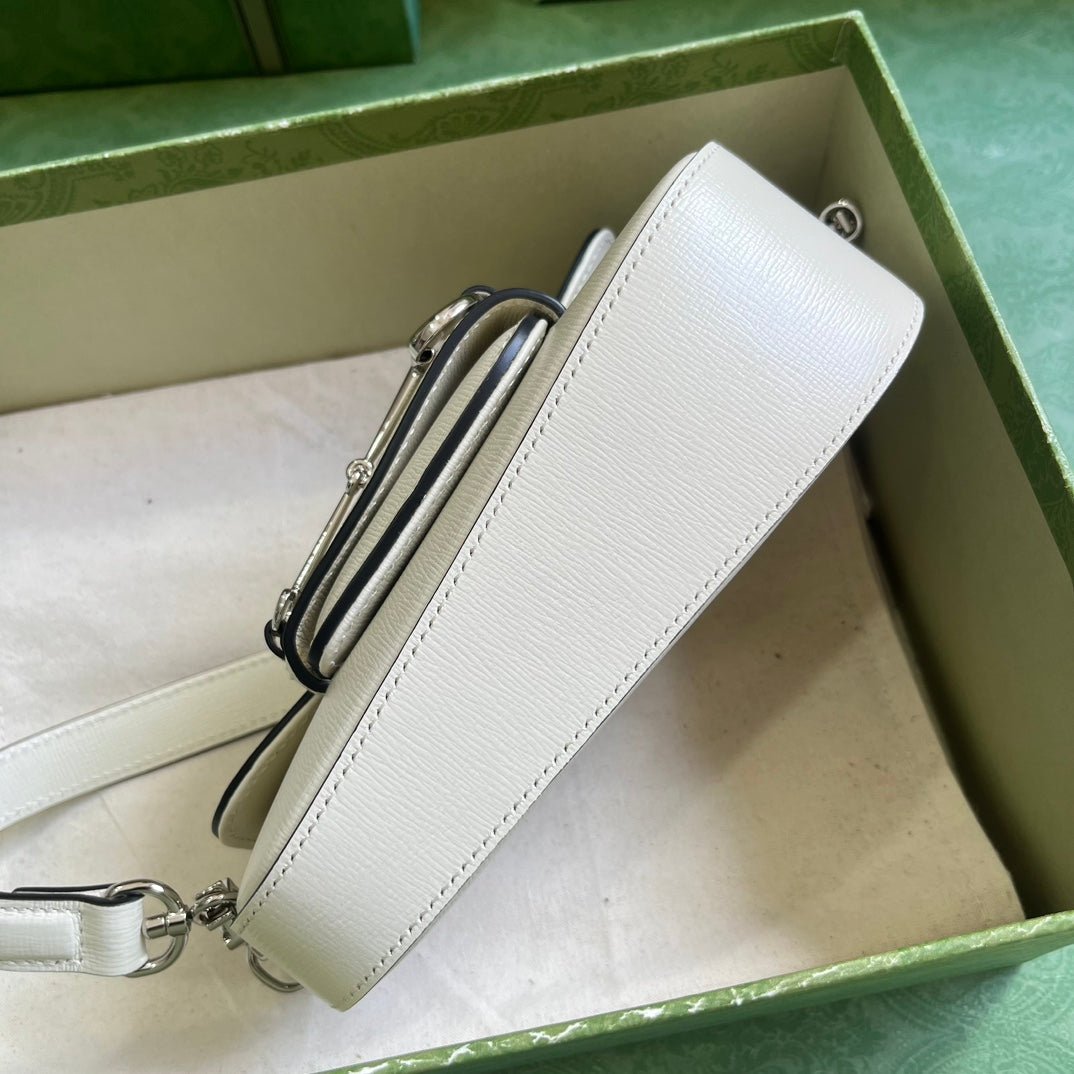 ＧＣＣＩHORSEBIT 1955 MINI LEATHER SHOULDER BAG WHITE