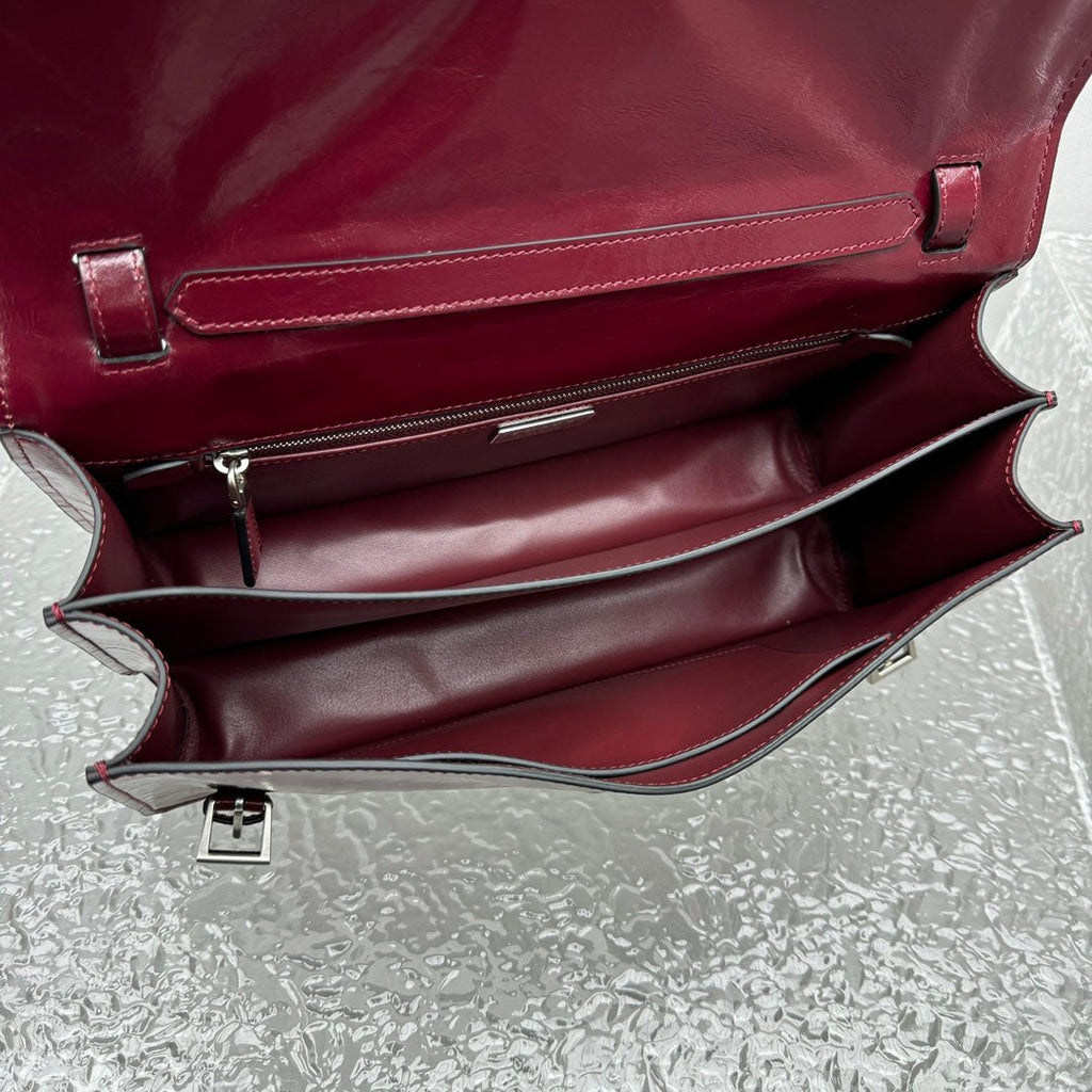 ＰＲＤＡ MEDIUM LEATHER HANDBAG DARK BURGUNDY