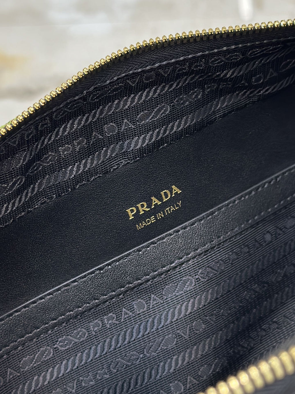 ＰＲＤＡ SYMBOLE EMBROIDERED FABRIC BAG GREEN BLACK