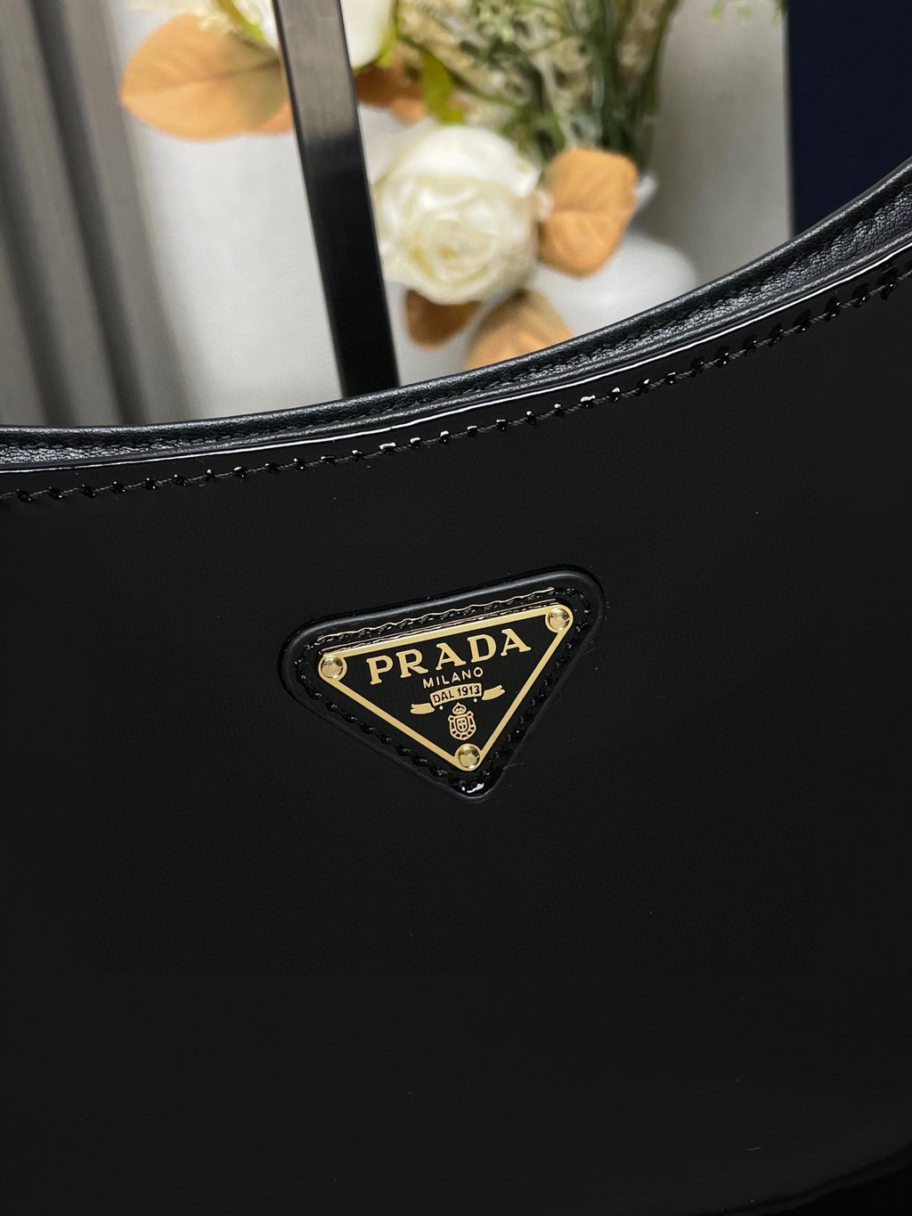ＰＲＤＡ CLEO PATENT LEATHER BAG BLACK