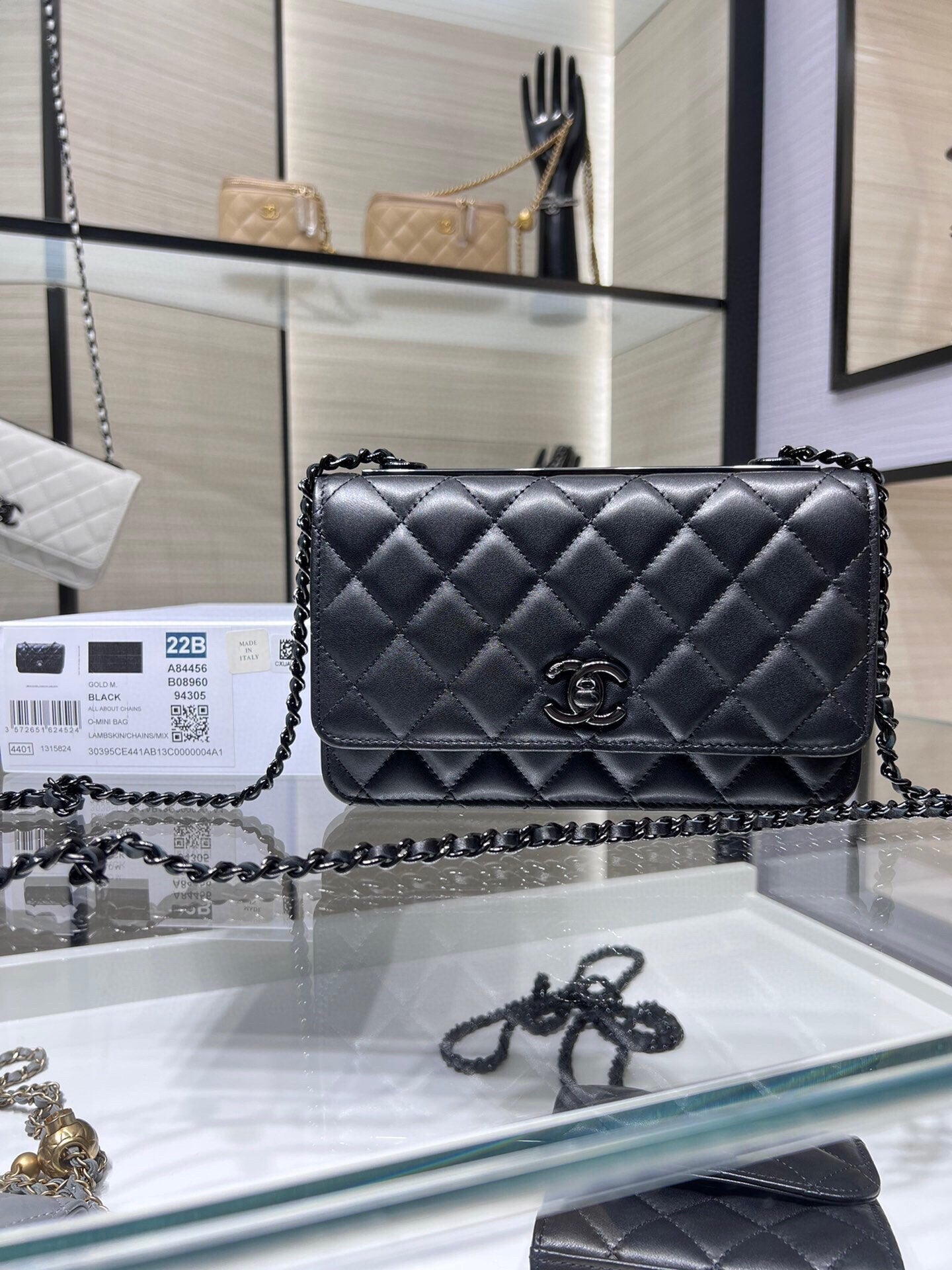 ＣＨＮＥＬ WALLET ON CHAIN BLACK