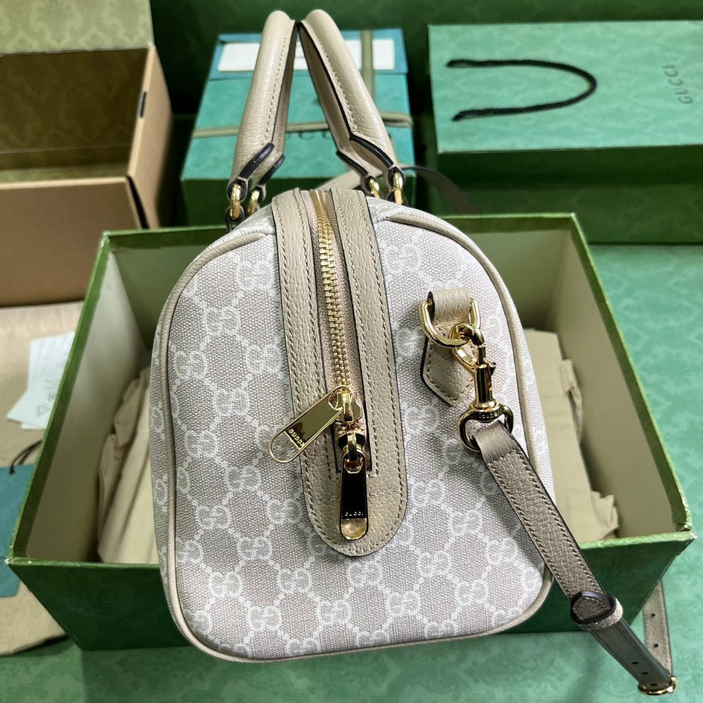 ＧＣＣＩOPHIDIA MEDIUM BOSTON BAG BEGIE-WHITE
