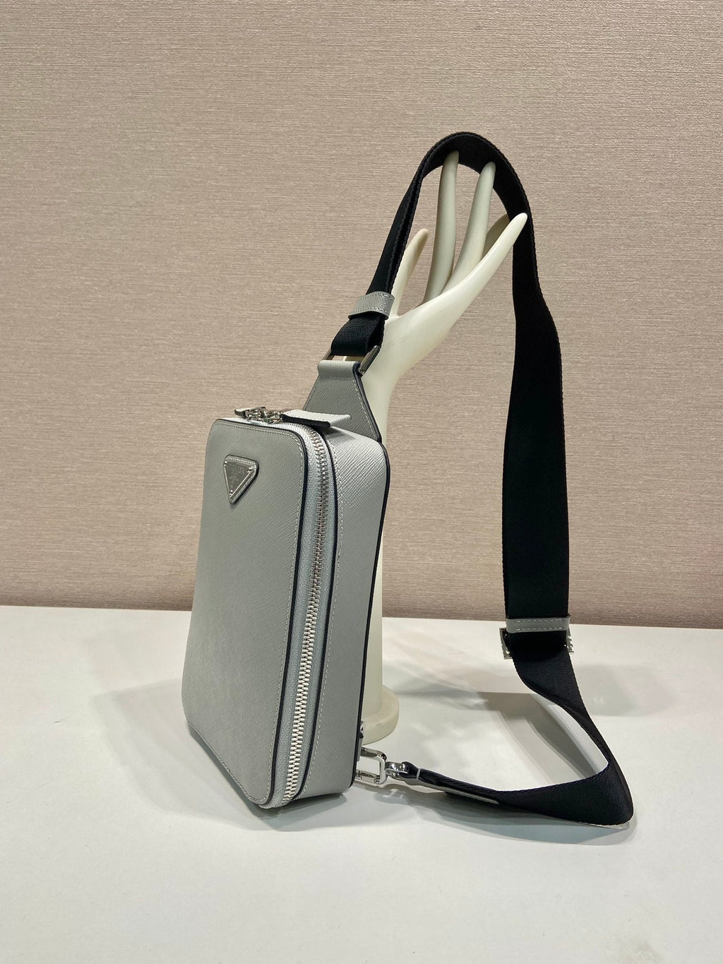 ＰＲＤＡ BRIQUE SAFFIANO LEATHER BAG GRAY