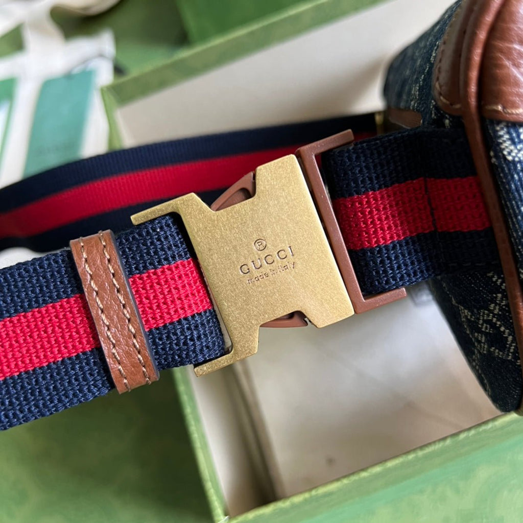 ＧＣＣＩGG DENIM WEB BELT BAG BLUE