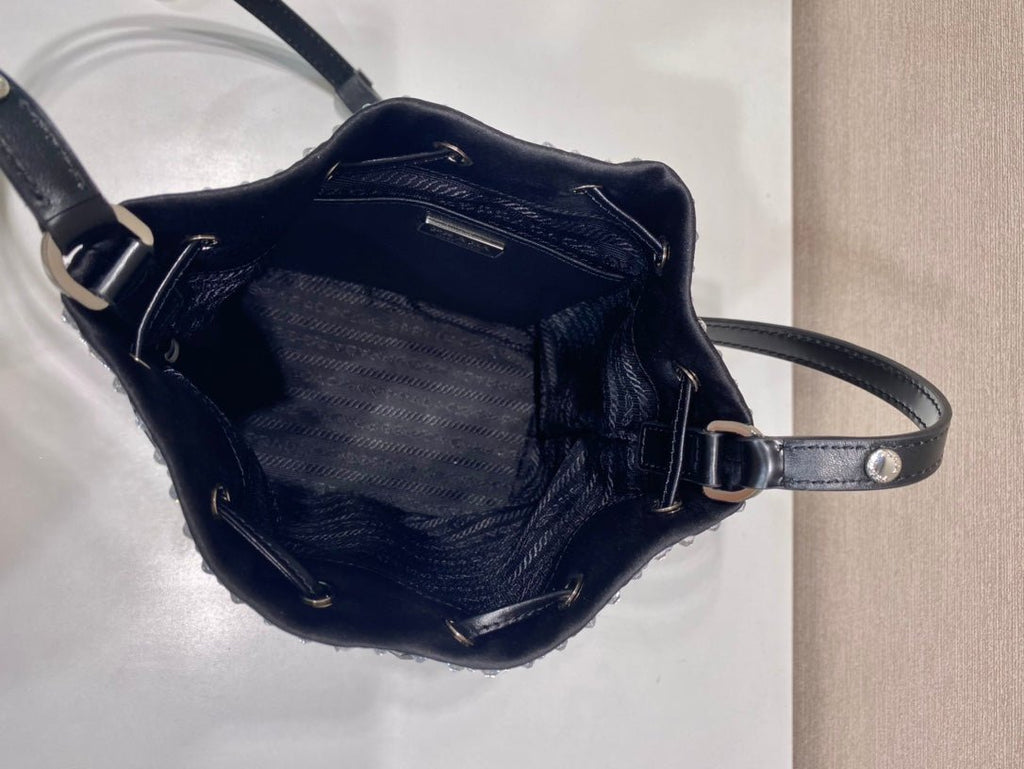 ＰＲＤＡ SATIN BAG WITH CRYSTALS