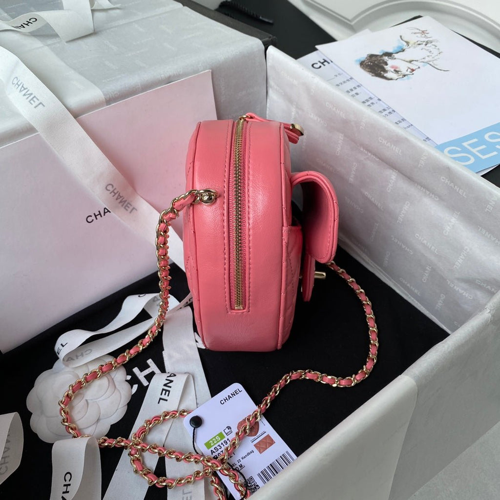 ＣＨＮＥＬHEART BAG CORAL PINK