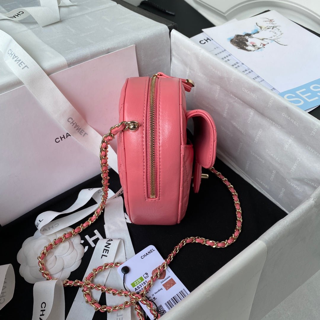 ＣＨＮＥＬHEART BAG CORAL PINK