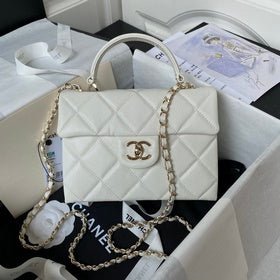 ＣＨＮＥＬTOP HANDLE FLAP BAG WHITE