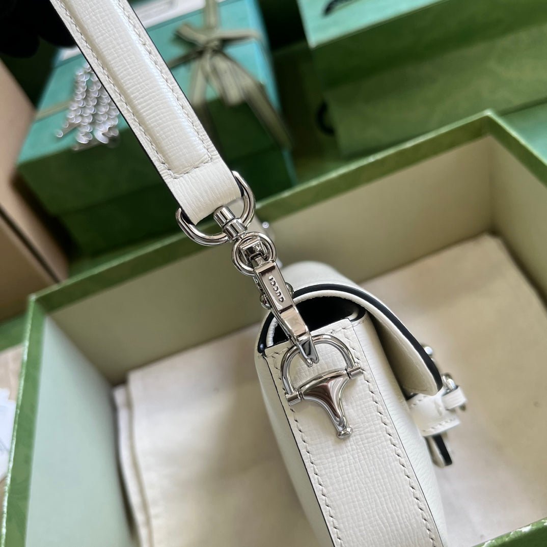 ＧＣＣＩHORSEBIT 1955 MINI LEATHER SHOULDER BAG WHITE