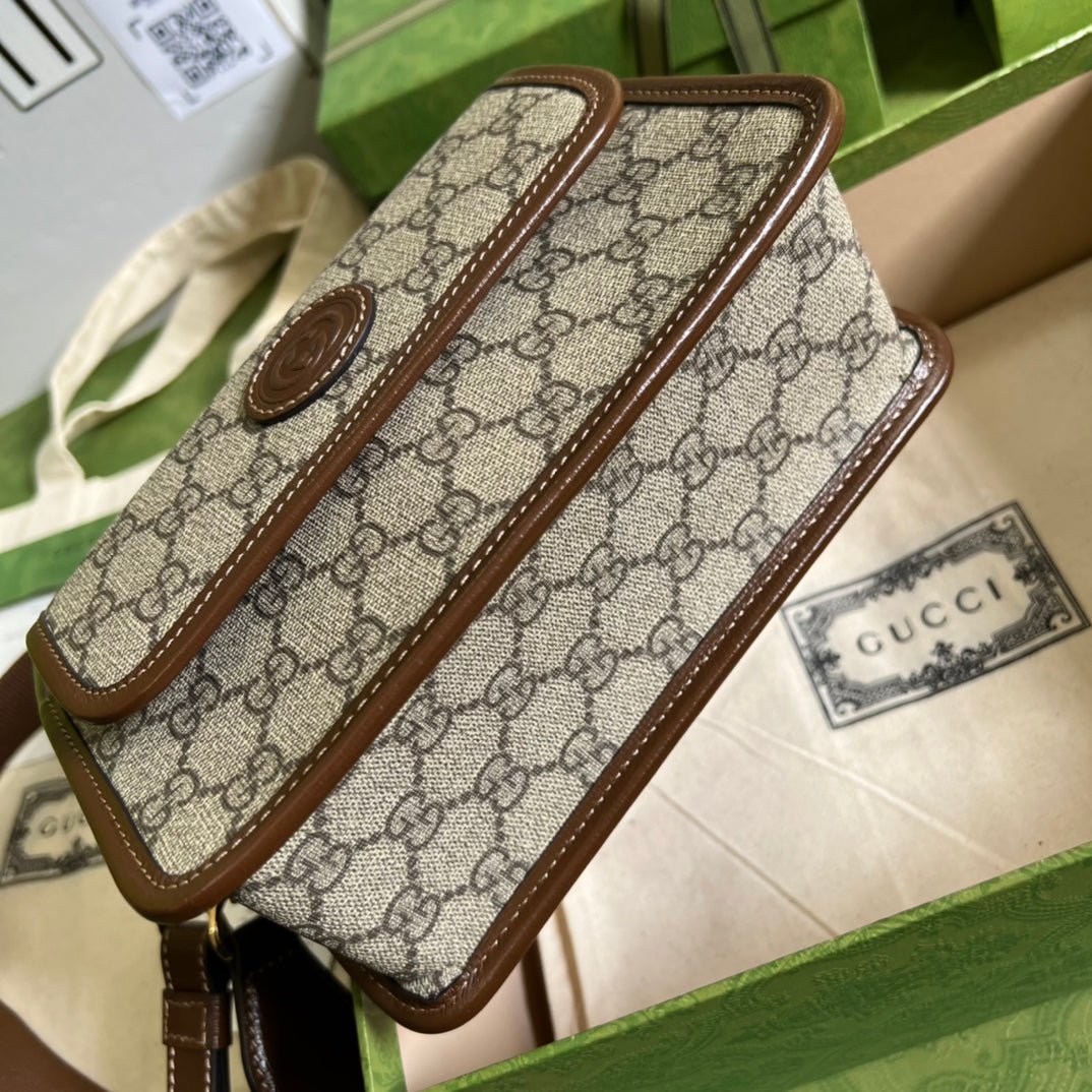 ＧＣＣＩRETRO GG SUPREME MESSENGER BAG BEGIE-EBONY