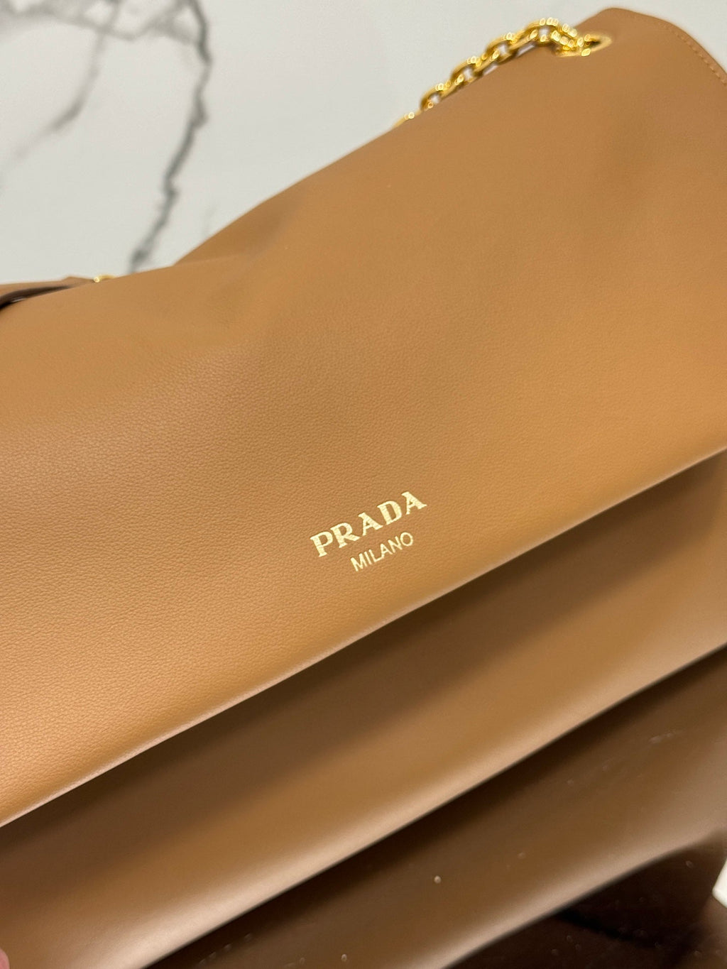 ＰＲＤＡ DOUX LARGE LEATHER SHOULDER BAG COGNAC
