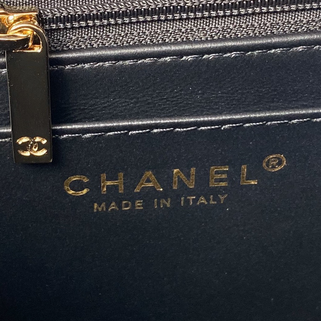 ＣＨＮＥＬTOP HANDLE FLAP BAG BLACK