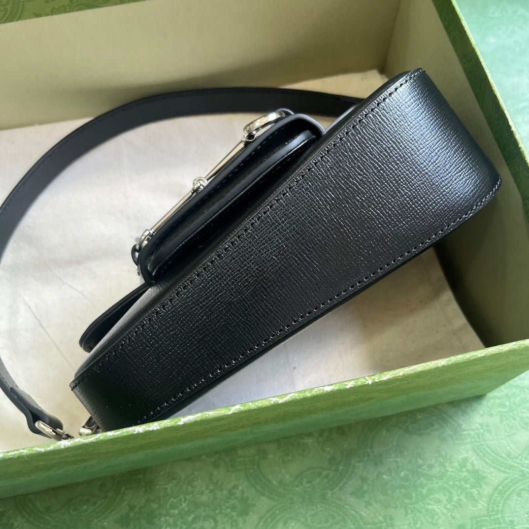 ＧＣＣＩHORSEBIT 1955 MINI LEATHER SHOULDER BAG BLACK