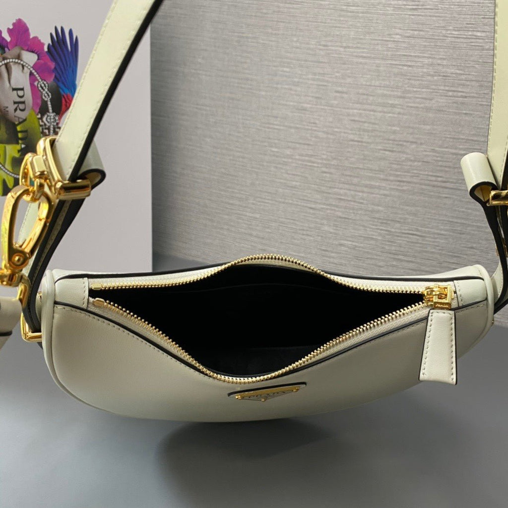 ＰＲＤＡ ARQUÉ SMALL LEATHER SHOULDER BAG WHITE