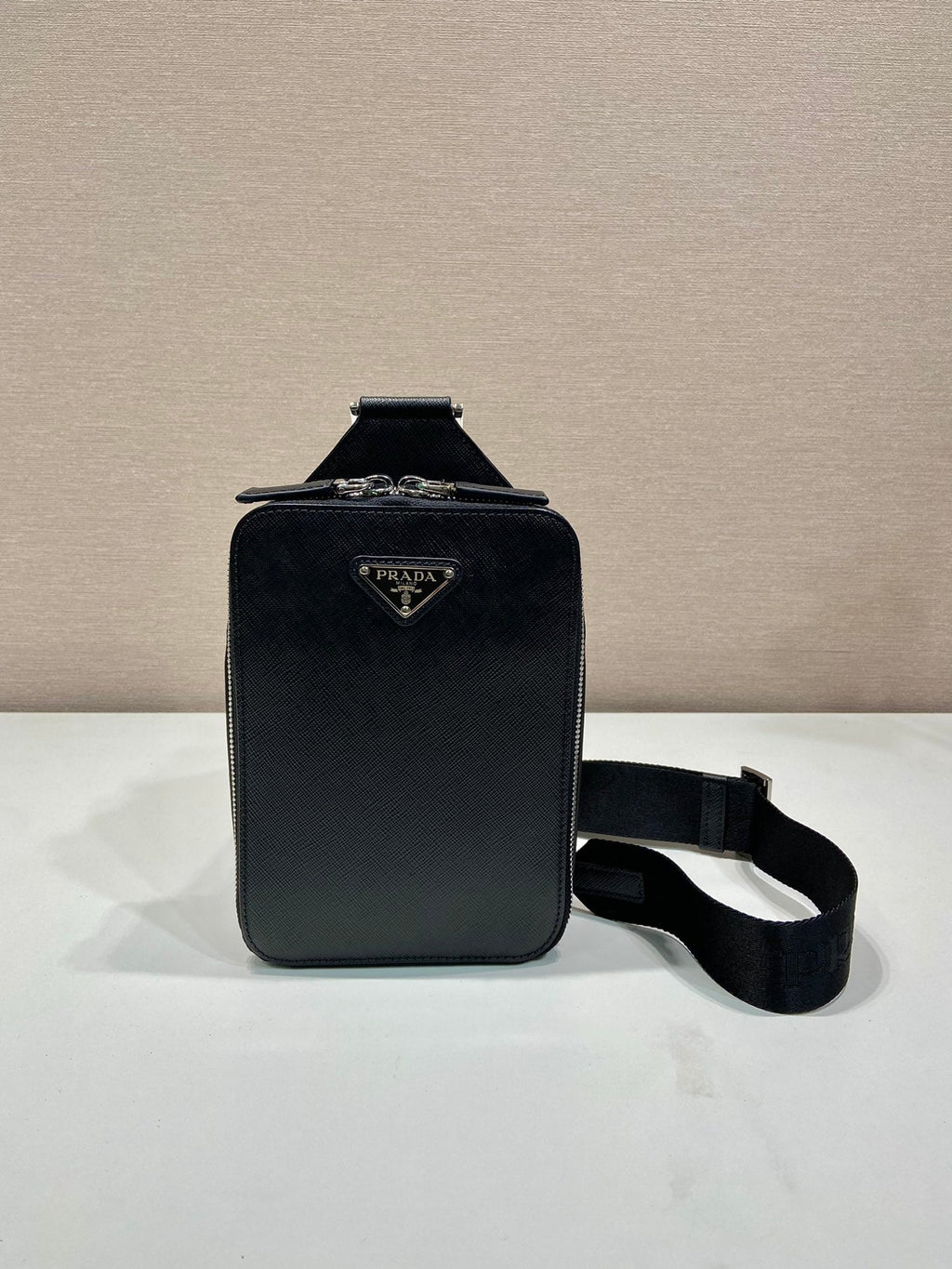 ＰＲＤＡ BRIQUE SAFFIANO LEATHER BAG BLACK