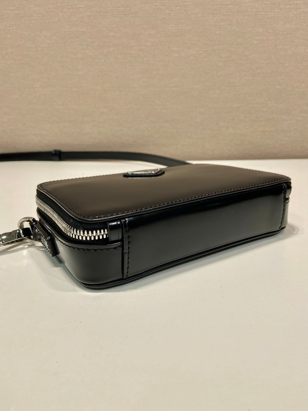 ＰＲＤＡ BANDOLIERA PATENT LEATHER BAG BLACK