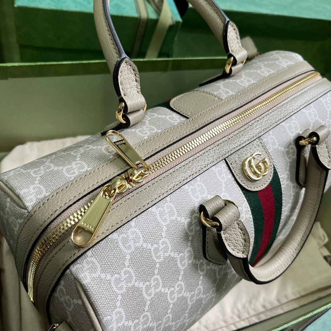 ＧＣＣＩOPHIDIA MEDIUM BOSTON BAG BEGIE-WHITE