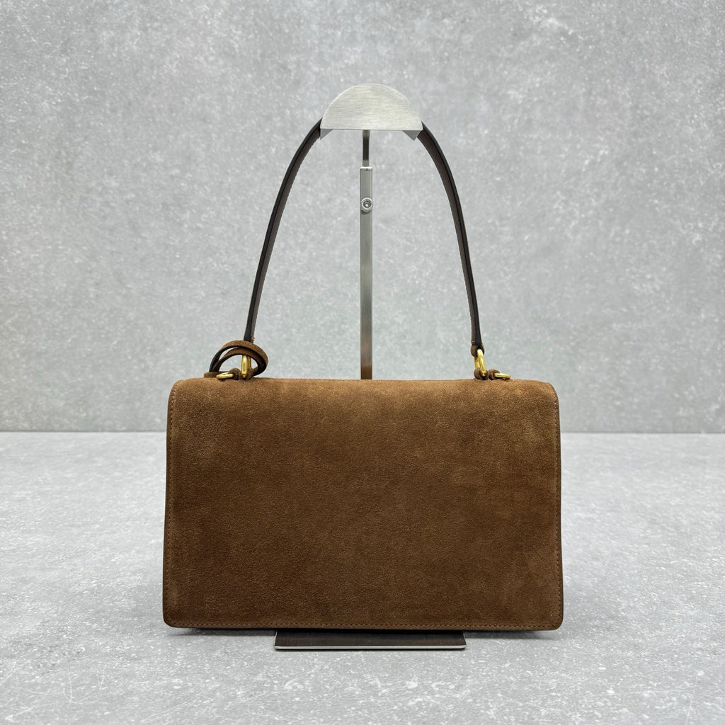ＰＲＤＡ SOFT SOUND MEDIUM SUEDE SHOULDER BAG COCOA BROWN