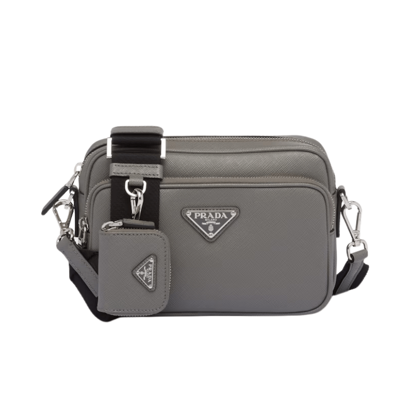 ＰＲＤＡ SAFFIANO LEATHER SHOULDER BAG MARBLE GRAY