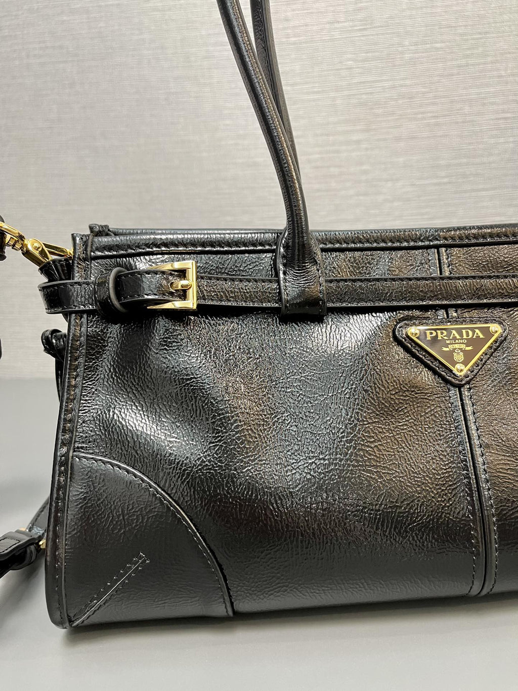 ＰＲＤＡ BONNIE MEDIUM LEATHER HANDBAG BLACK
