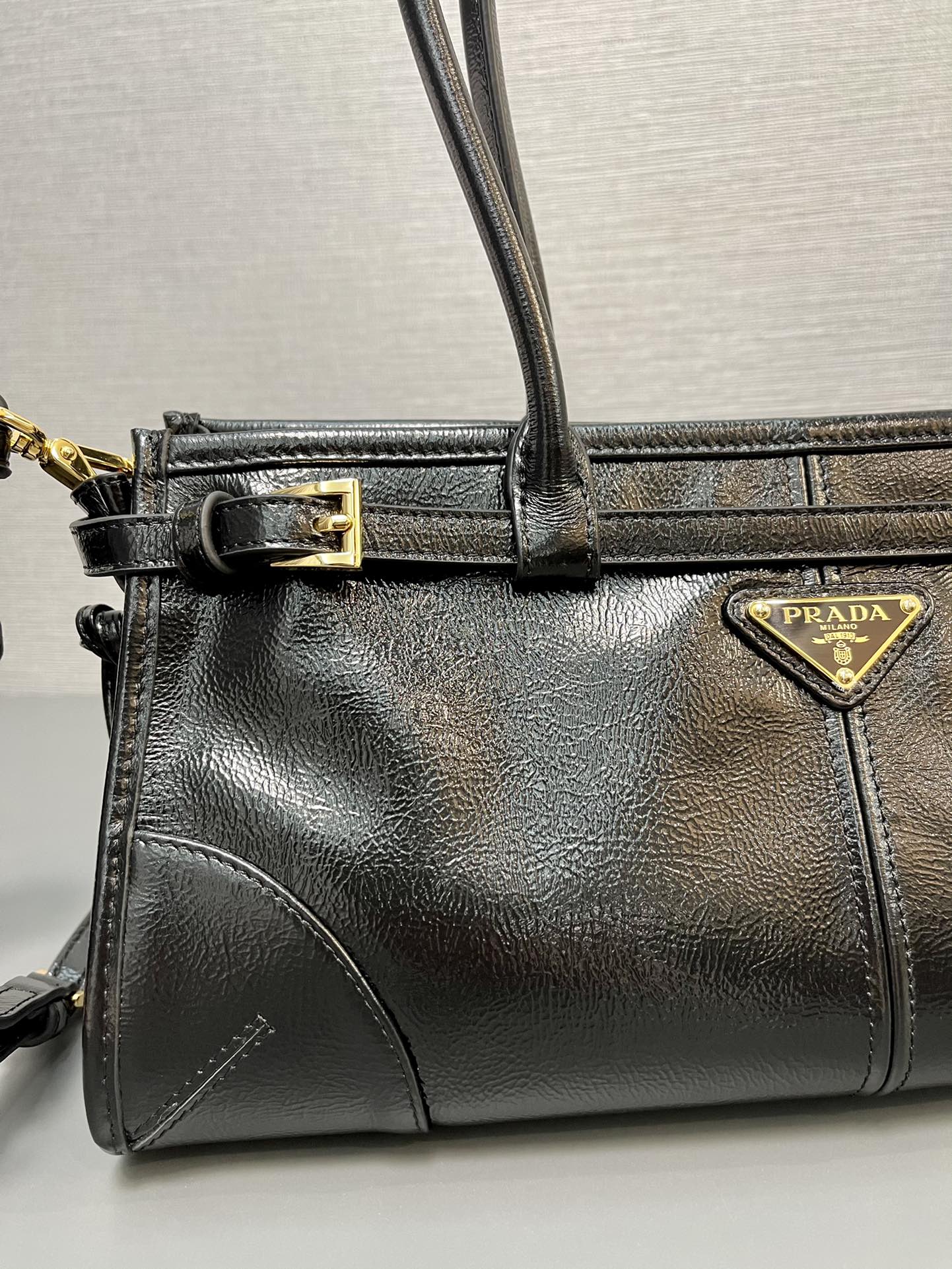 ＰＲＤＡ BONNIE MEDIUM LEATHER HANDBAG BLACK