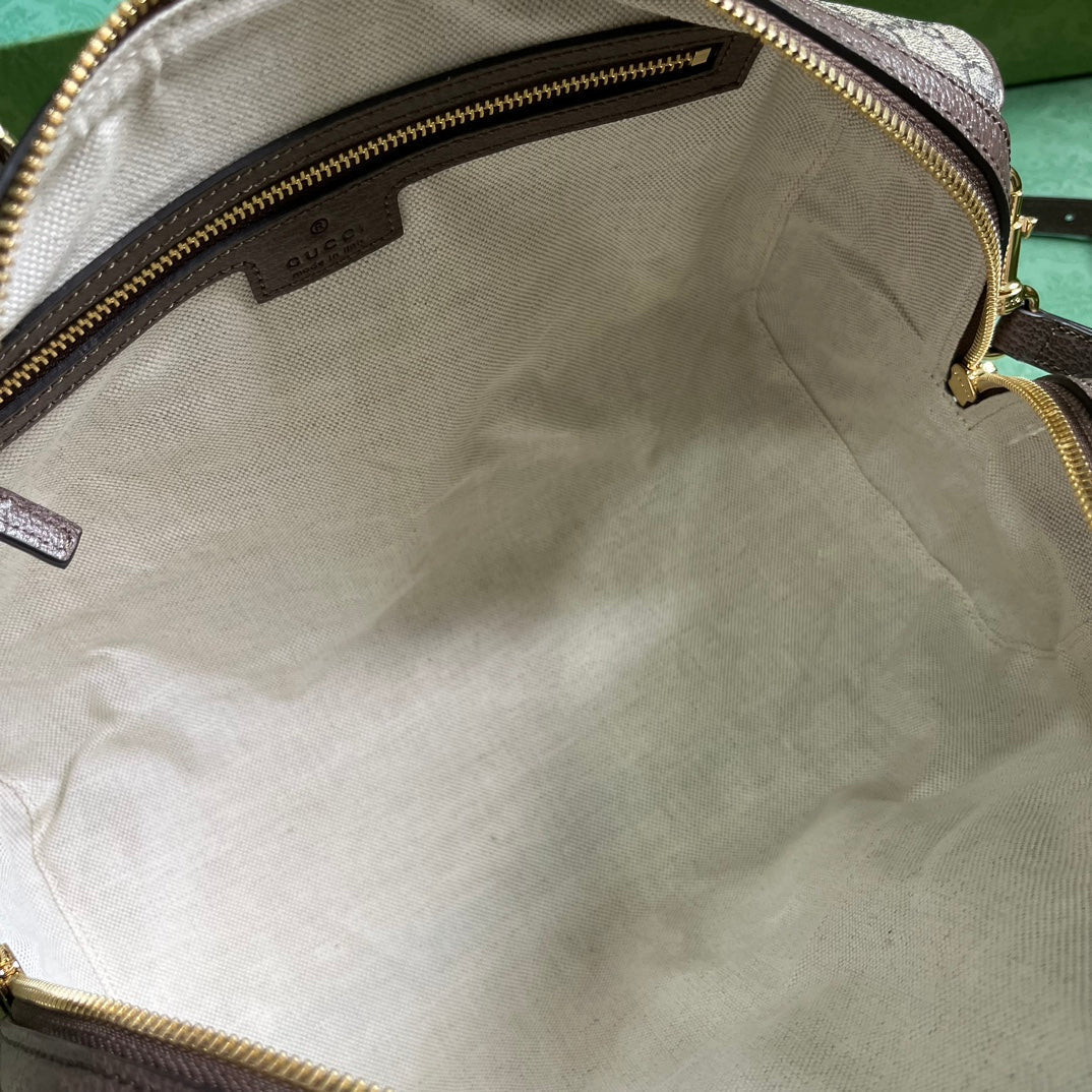 ＧＣＣＩOPHIDIA MEDIUM BOSTON BAG BEGIE-DARK BROWN
