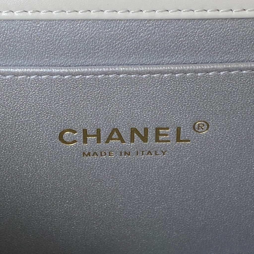 ＣＨＮＥＬRAINBOW TOP HANDLE FLAP BAG WHITE