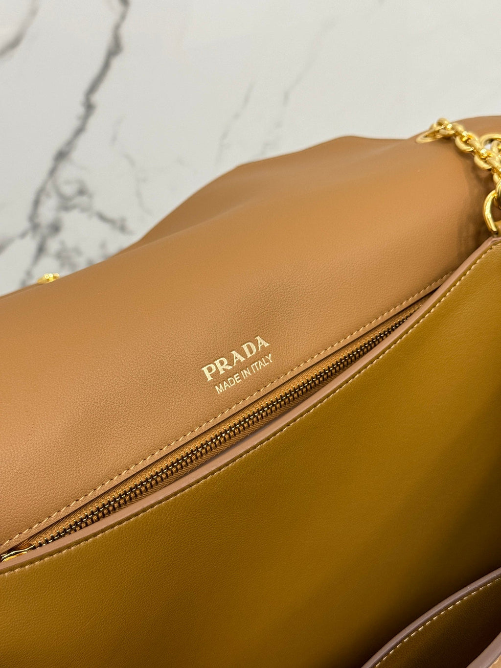 ＰＲＤＡ DOUX LARGE LEATHER SHOULDER BAG COGNAC