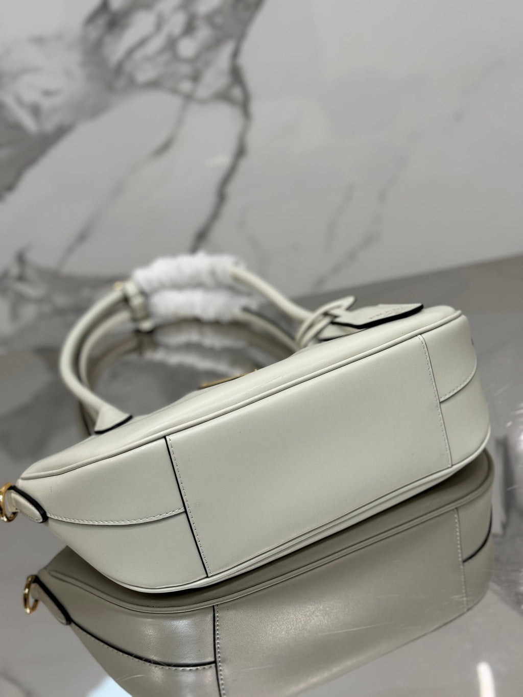 ＰＲＤＡ SMALL LEATHER HANDBAG WHITE