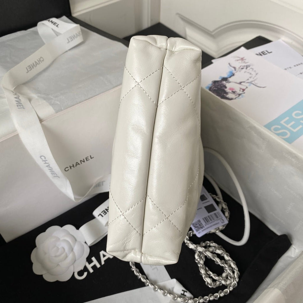 ＣＨＮＥＬ22 MINI HANDBAG WHITE SILVER METAL