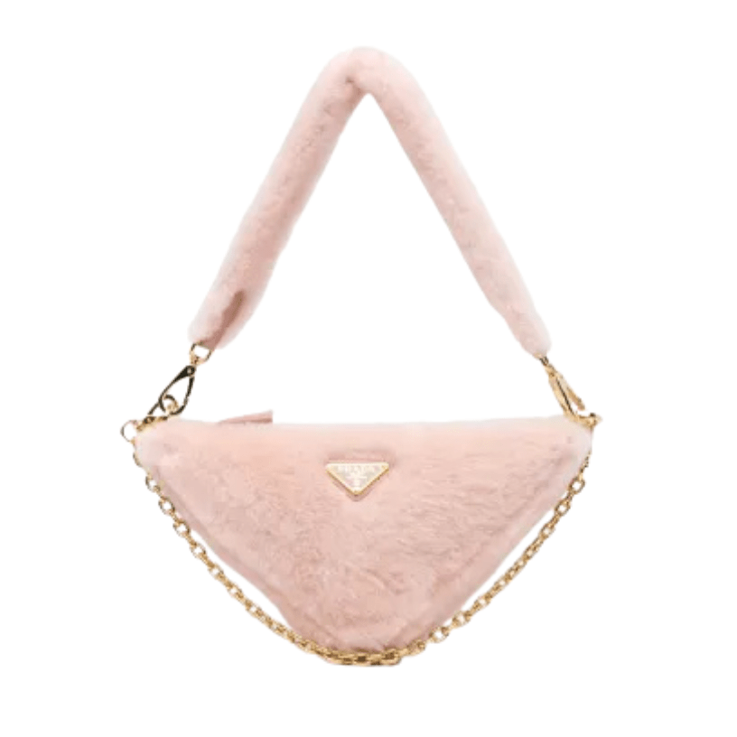 ＰＲＤＡ 2018 MINI SHEARLING TRIANGLE SATCHEL PINK