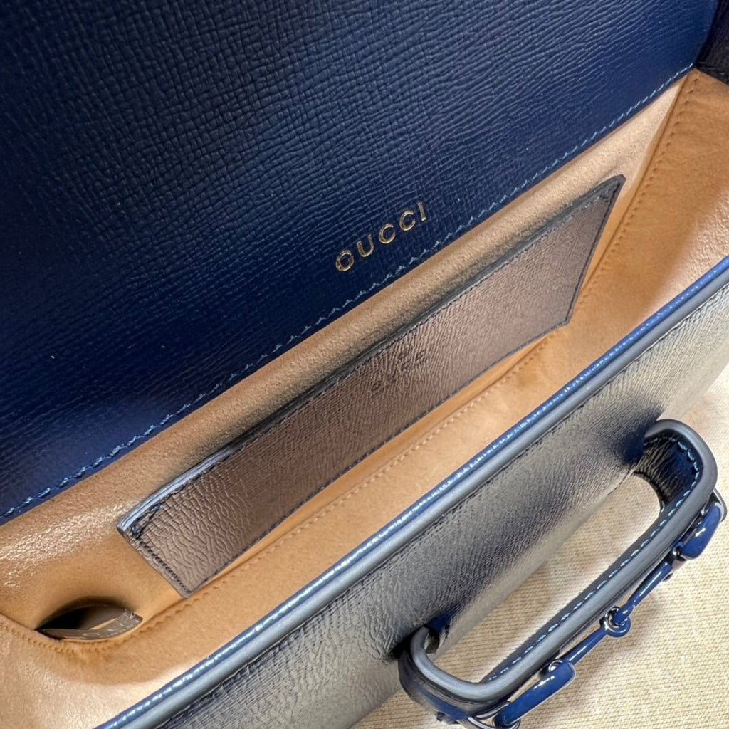 ＧＣＣＩHORSEBIT 1955 SHOULDER SMALL BAG NAVY BLUE