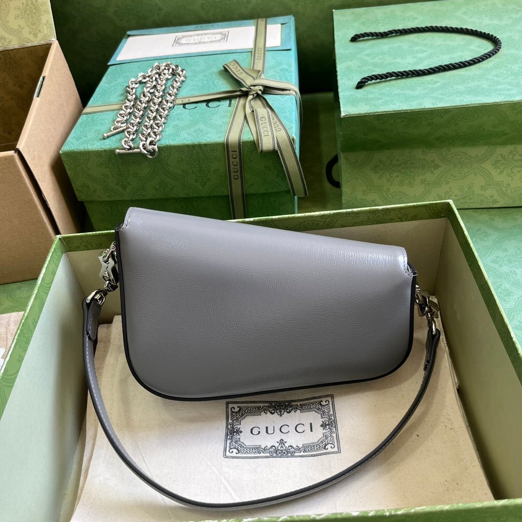 ＧＣＣＩHORSEBIT 1955 MINI LEATHER SHOULDER BAG GREY