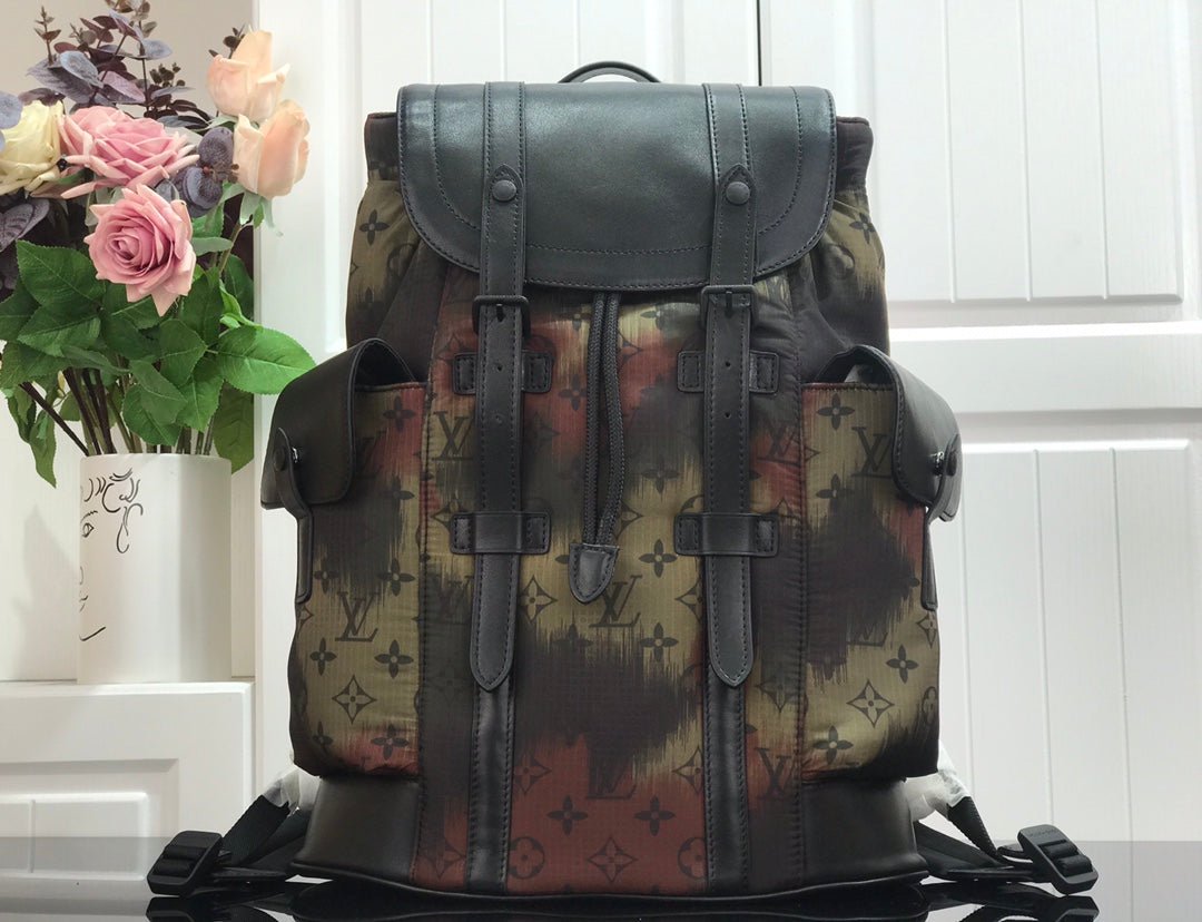 ＬＳ ＶＴＴＯＮ M56411 CHRISTOPHER BACKPACK VIRGIL ABLOH GREEN AND BROWN CAMO
