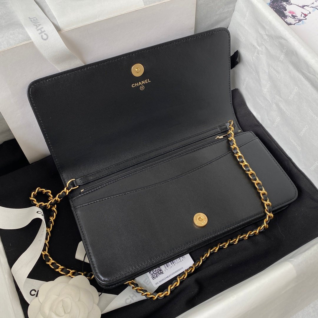 ＣＨＮＥＬCLASSIC WALLET ON CHAIN BLACK