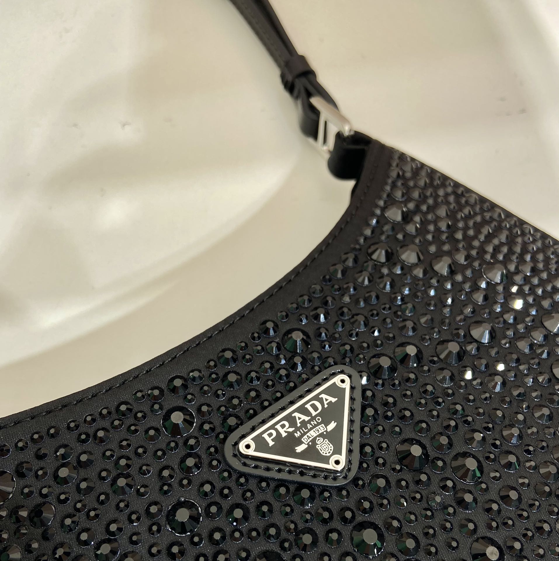 ＰＲＤＡ CLEO SATIN BAG WITH CRYSTALS