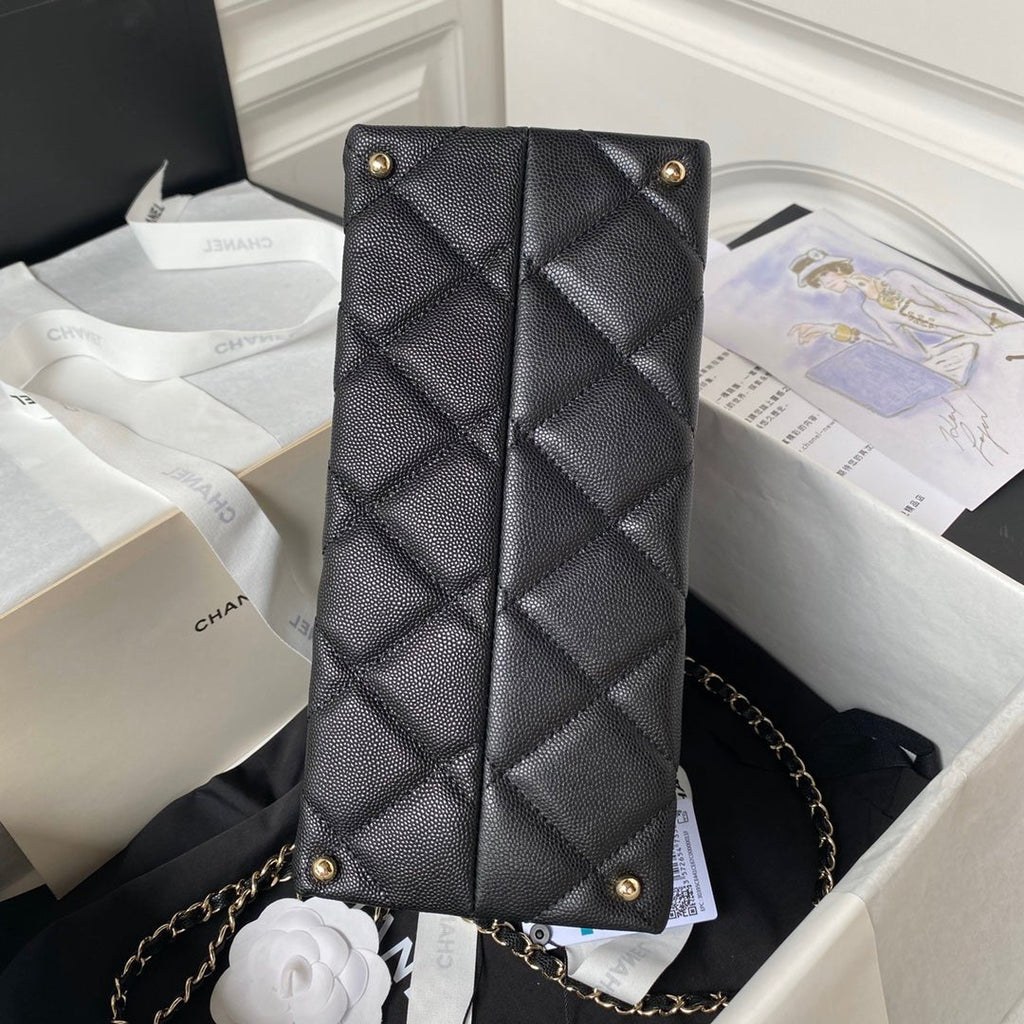 ＣＨＮＥＬTOP HANDLE FLAP BAG BLACK