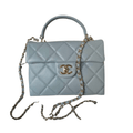 ＣＨＮＥＬTOP HANDLE FLAP BAG LIGHT BLUE