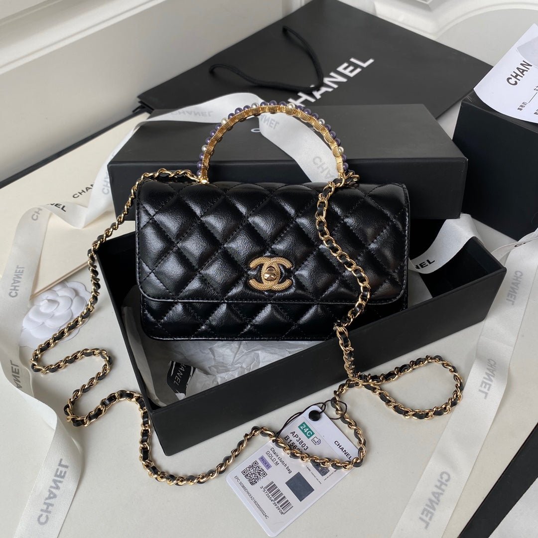 ＣＨＮＥＬCHAIN CLUTCH BAG BLACK