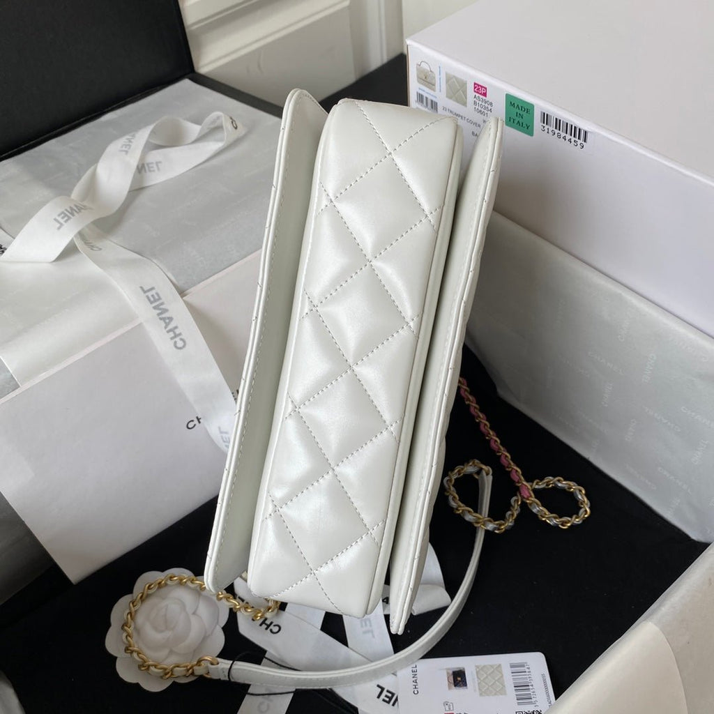 ＣＨＮＥＬRAINBOW TOP HANDLE FLAP BAG WHITE