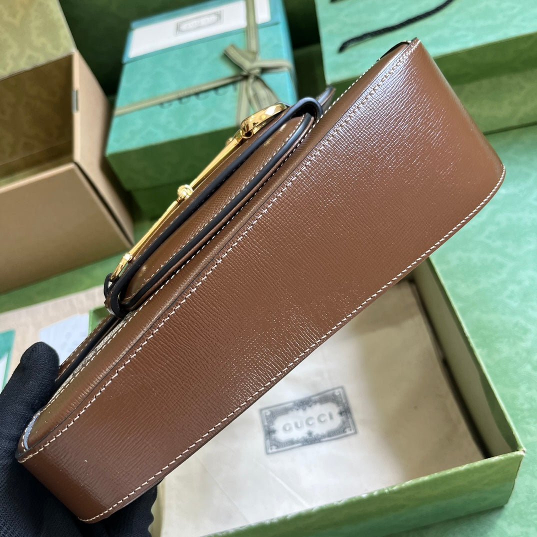 ＧＣＣＩHORSEBIT 1955 SMALL SHOULDER BAG BEGIE-BROWN