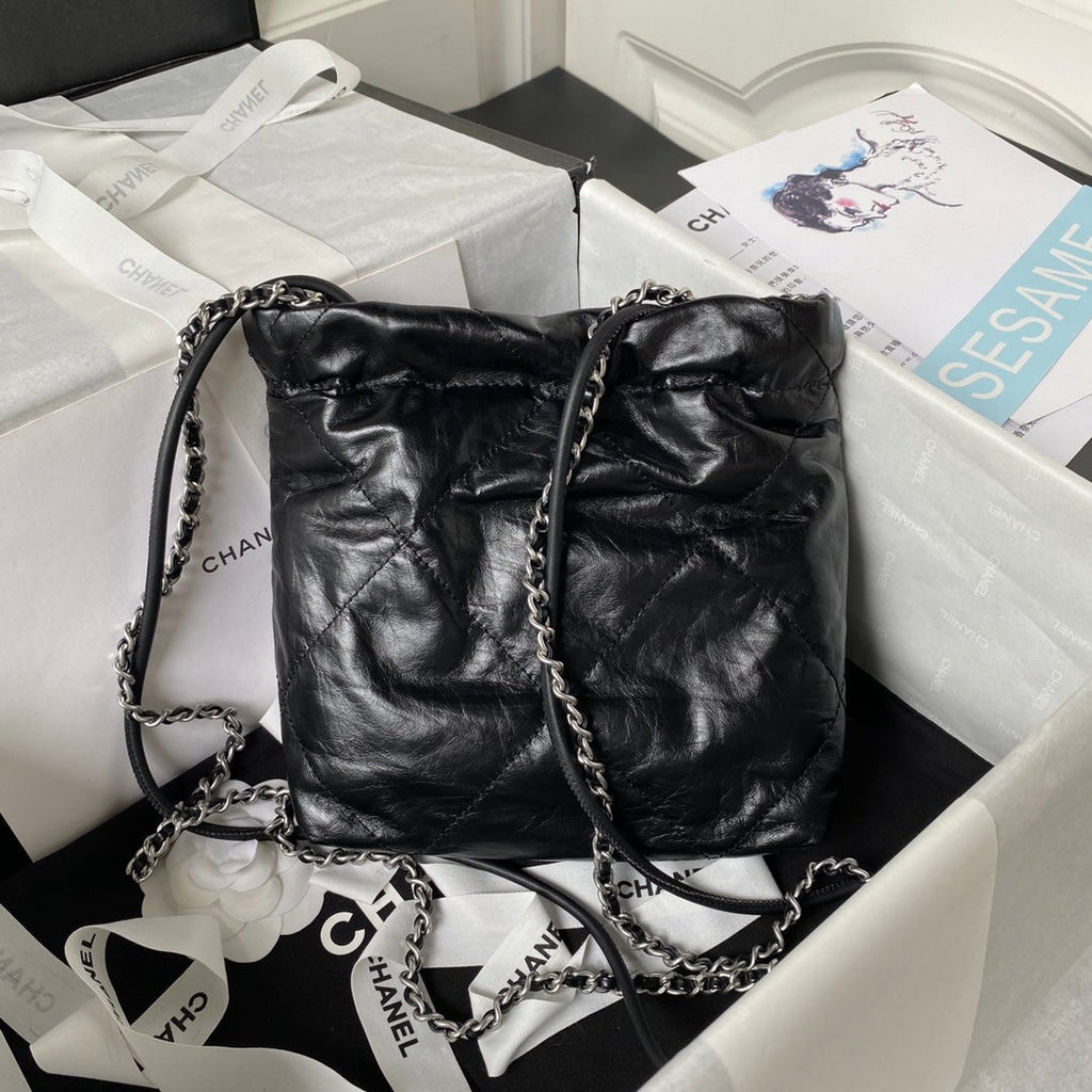 ＣＨＮＥＬ22 MINI HANDBAG BLACK SILVER METAL